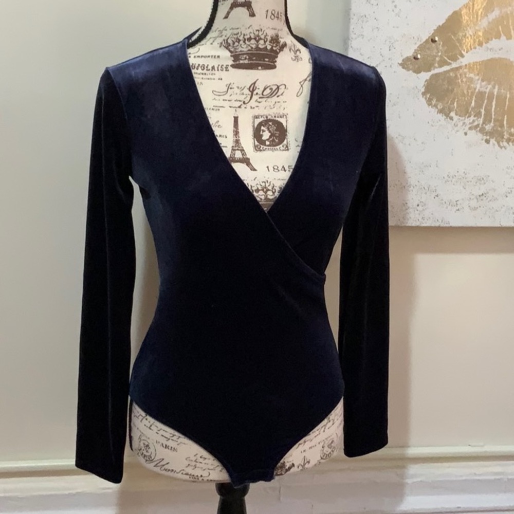 Madewell bodies velvet dark blue size S